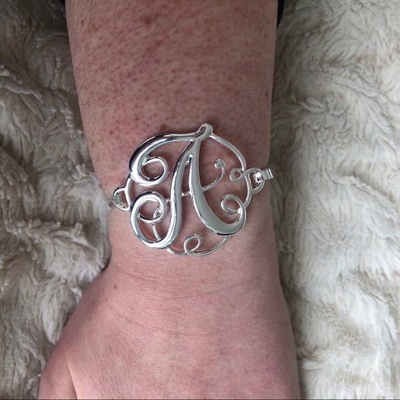 Silver A Monogram Bracelet ❤️ - Picture 3 of 3